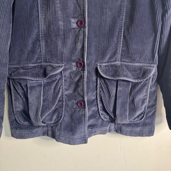 Vintage L.L. Bean Women's Chore Coat Blue Corduroy Size Medium - Picture 3 of 7